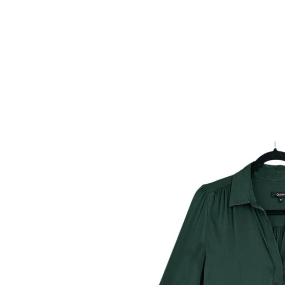 Quince Washable Stretch Silk Split Neck Blouse - Picture 4 of 8